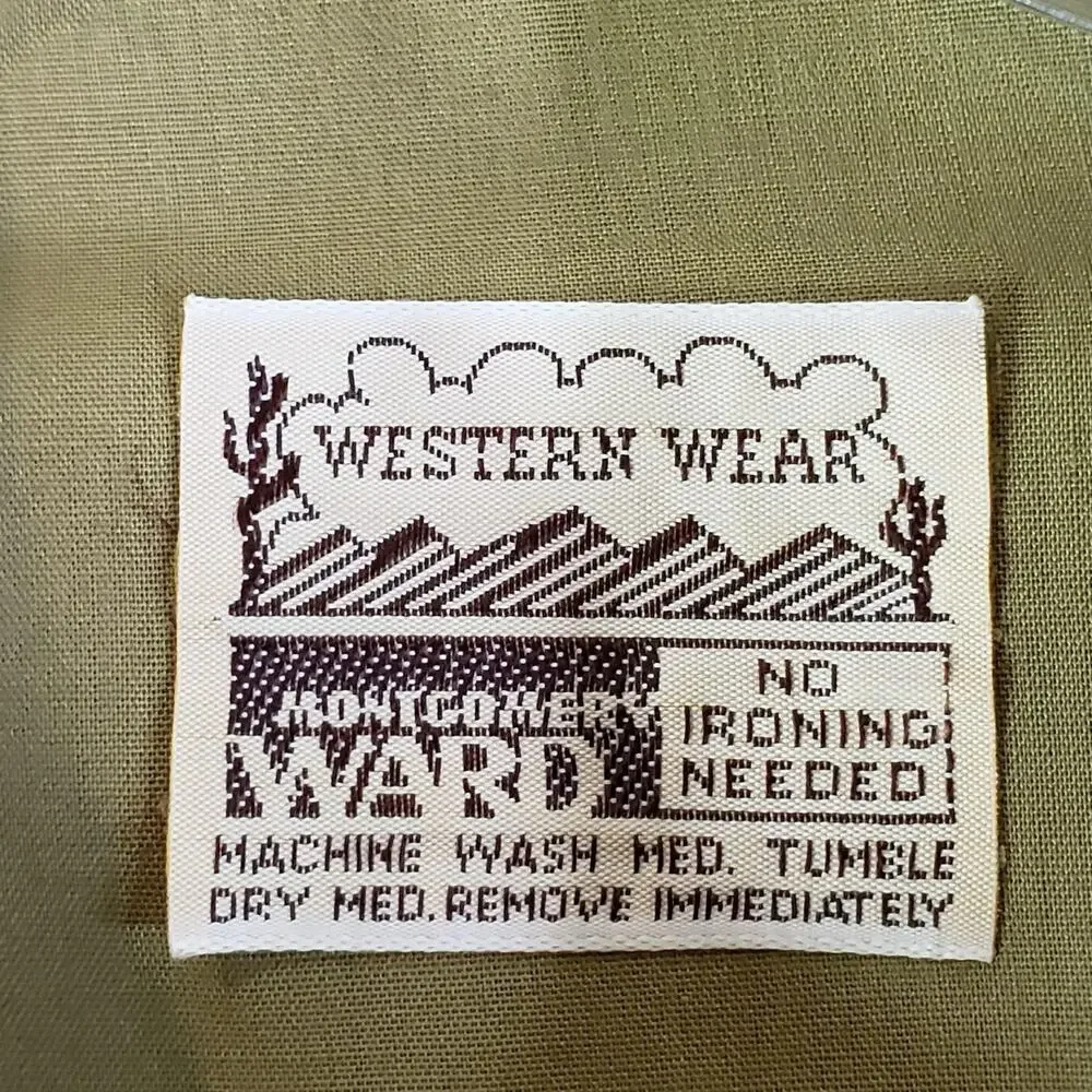 VTG 70s Pearl Snap Western Shirt Mens L Rockabilly Floral Cowboy Montgomery Ward - Picture 8 of 10